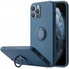 Coque silicone iPhone 16e avec anneau Bleu