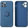 Coque silicone iPhone 16e avec anneau Bleu