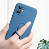 Coque silicone iPhone 16e avec anneau Bleu