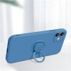Coque silicone iPhone 16e avec anneau Bleu