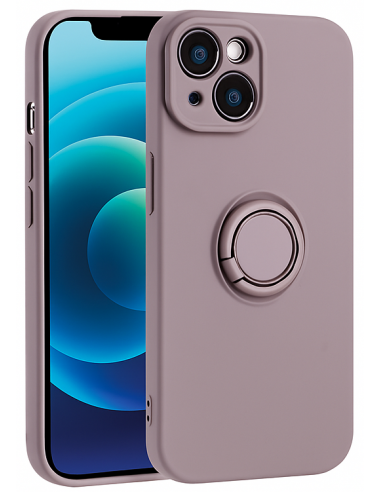 Coque silicone iPhone 16e avec anneau Violet