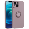Coque silicone iPhone 16e avec anneau Violet