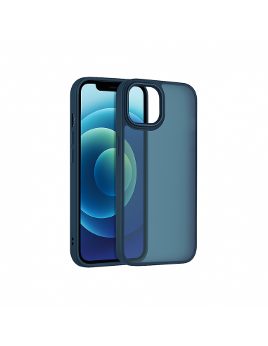 Coque antichoc iPhone 15 Satin Matte Bleu dragé