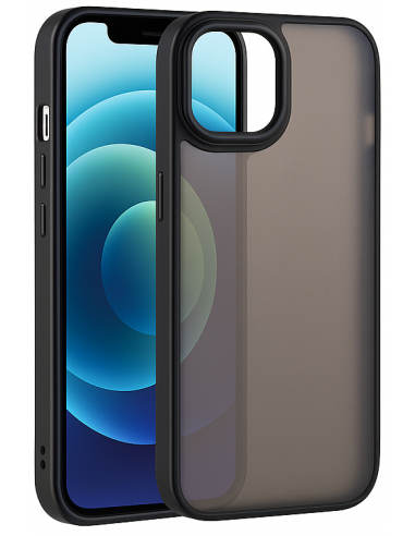 Coque antichoc iPhone 15 Satin Matte Noir