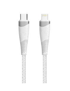 Câble USB-C vers Lightning | Fairplay | Tressé | 1m | Blanc | Fast Charge 25W