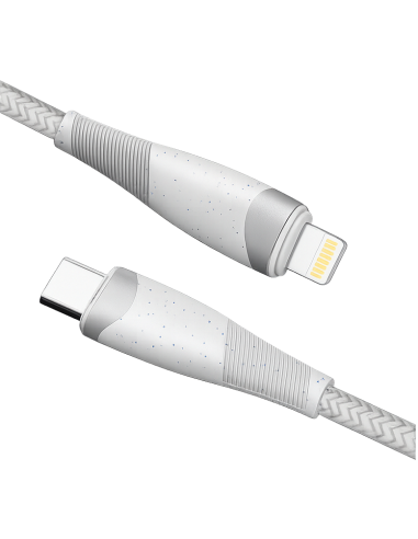 Câble USB-C vers Lightning | Fairplay | Tressé | 1m | Blanc | Fast Charge 25W