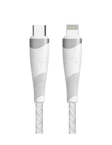 Câble USB-C vers Lightning | Fairplay | Tressé | 1m | Blanc | Fast Charge 25W