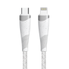 Câble USB-C vers Lightning | Fairplay | Tressé | 1m | Blanc | Fast Charge 25W