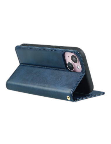 Etui iPhone 17 Pro Max | Fonction Stand | Fermeture magnétique | Bleu