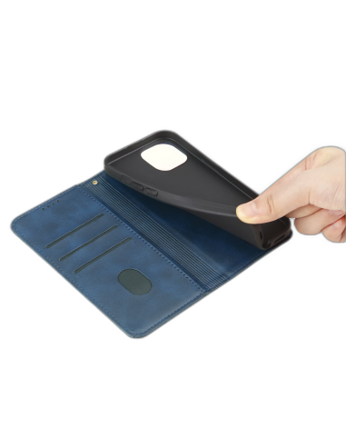 Etui iPhone 17 Pro Max | Fonction Stand | Fermeture magnétique | Bleu