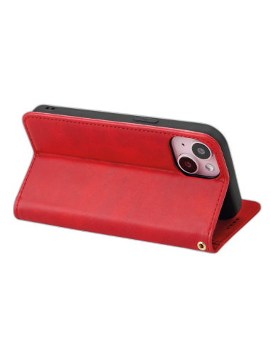 Etui iPhone 17 | Fonction Stand | Fermeture magnétique | Rouge