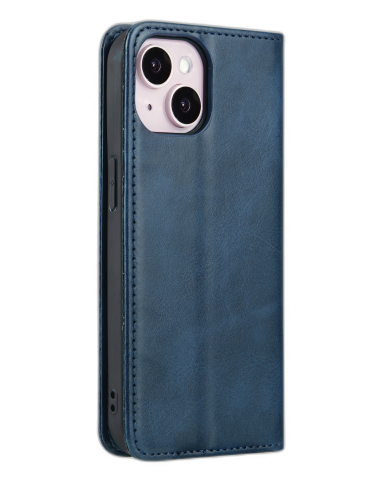 Etui iPhone 17 | Fonction Stand | Fermeture magnétique | Bleu