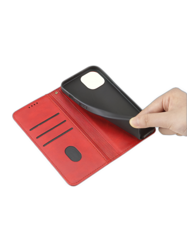 Etui iPhone 17 Air | Fonction Stand | Fermeture magnétique | Rouge