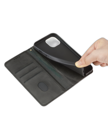 Etui iPhone 17 Air | Fonction Stand | Fermeture magnétique | Noir