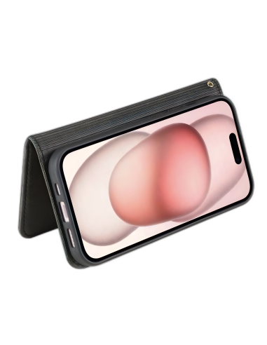 Etui iPhone 17 Pro | Fonction Stand | Fermeture magnétique | Noir