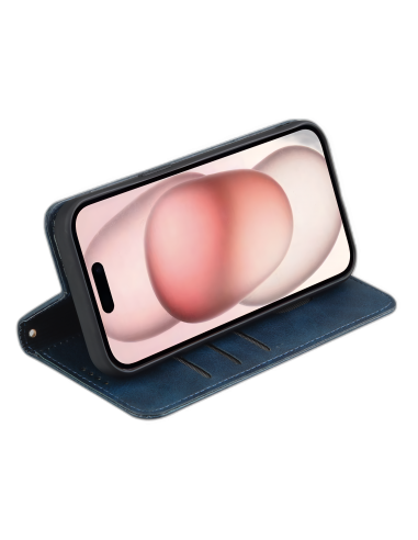 Etui iPhone 17 Pro | Fonction Stand | Fermeture magnétique | Bleu