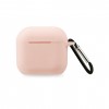 Coque silcone de protection Airpods 4 avec mousqueton - Rose