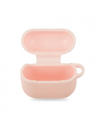 Coque silcone de protection Airpods 4 avec mousqueton - Rose