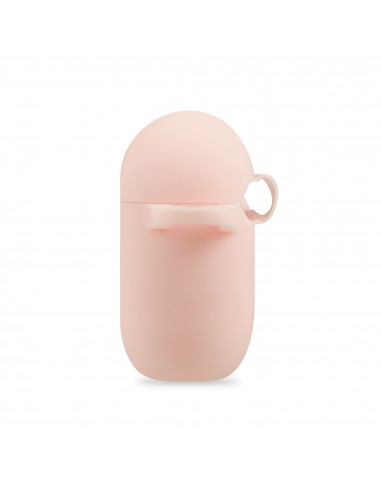 Coque silcone de protection Airpods 4 avec mousqueton - Rose