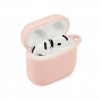 Coque silcone de protection Airpods 4 avec mousqueton - Rose