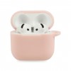 Coque silcone de protection Airpods 4 avec mousqueton - Rose