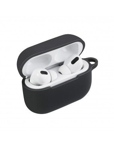 Coque silcone de protection Airpods Pro avec mousqueton - Noir