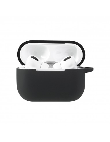 Coque silcone de protection Airpods Pro avec mousqueton - Noir
