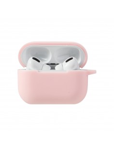 Coque silcone de protection Airpods Pro et Pro 2 avec mousqueton - Rose