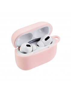 Coque silcone de protection Airpods Pro et Pro 2 avec mousqueton - Rose 2