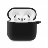 Coque silcone de protection Airpods 4 avec mousqueton - Noir