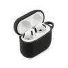 Coque silcone de protection Airpods 4 avec mousqueton - Noir