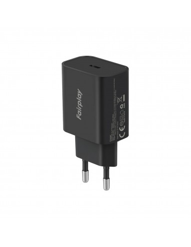 Adaptateur secteur Type C | 25W | Charge rapide | Fairplay | Noir