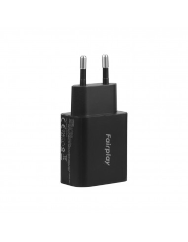 Adaptateur secteur Type C | 25W | Charge rapide | Fairplay | Noir