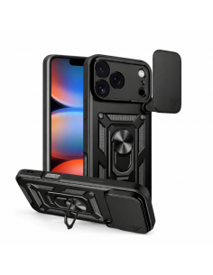 Coque iPhone 17 Pro Max defender - Aimanté avec anneau Noir
