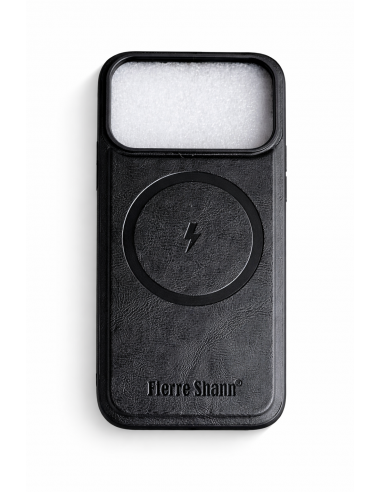 Coque de Protection iPhone 17 Pro en Similicuir Avec Magsafe Noir