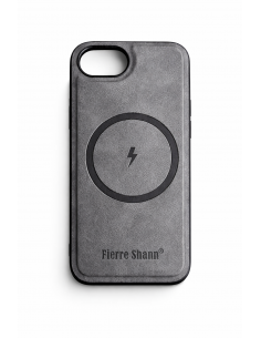 Coque de Protection iPhone 16e en Similicuir Avec Magsafe Gris
