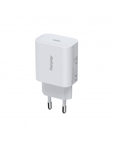 Adaptateur secteur Type C | 25W | Charge rapide | Fairplay | Blanc