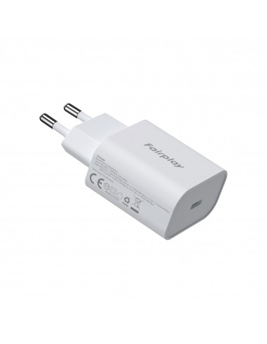 Adaptateur secteur Type C | 25W | Charge rapide | Fairplay | Blanc