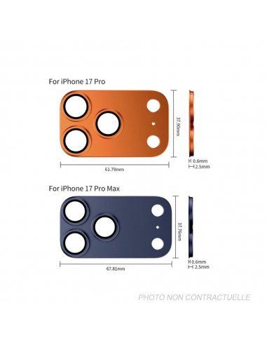 Film verre trempé intégral pour caméra arrière iPhone 17 Pro Max Heybingo Argent