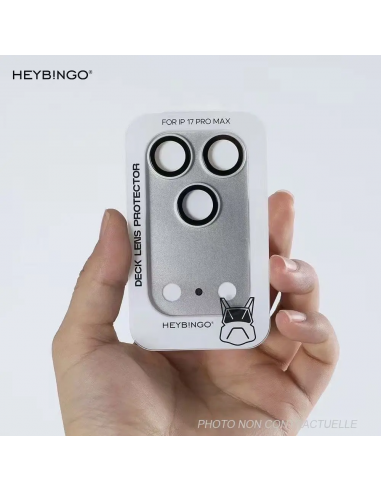 Film verre trempé intégral pour caméra arrière iPhone 17 Pro Max Heybingo Argent