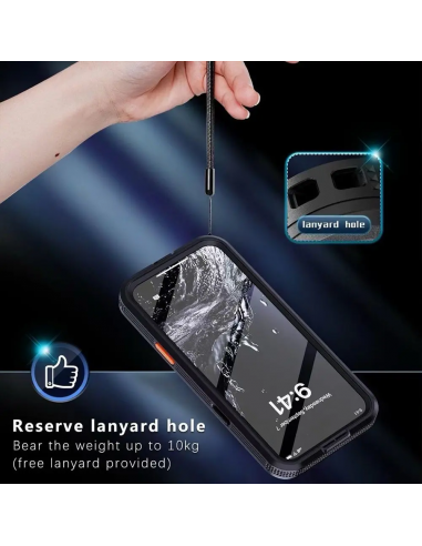 Coque étanche iPhone 17 Pro IP68 Redpepper ANTICHOC MagSafe Noir