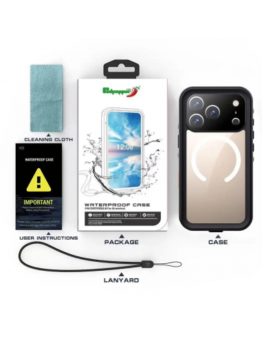 Coque étanche iPhone 17 Pro IP68 Redpepper ANTICHOC MagSafe Noir
