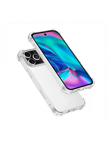 Coque Silicone Angle Renforcé + Protection Caméra iPhone 17 Pro Transparent