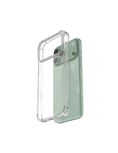 Coque Silicone Angle Renforcé + Protection Caméra iPhone 17 Pro Transparent