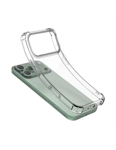 Coque Silicone Angle Renforcé + Protection Caméra iPhone 17 Pro Transparent