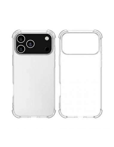 Coque Silicone Angle Renforcé + Protection Caméra iPhone 17 Pro Transparent