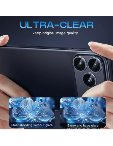 Film verre trempé intégral pour caméra arrière iPhone 17 Air Heybingo Noir