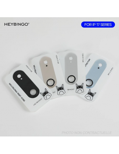 Verre trempé caméra arrière iPhone 17 Heybingo intégral Graphite