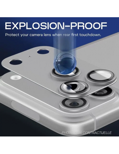 Verre trempé caméra arrière iPhone 17 Heybingo intégral Graphite