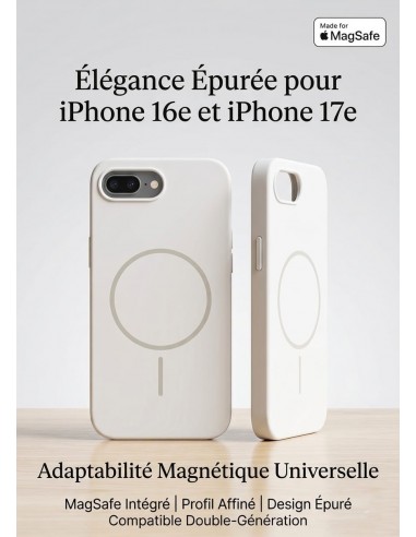 Coque en silicone SMOOTH pour iPhone 17 Compatible MagSafe Blanc